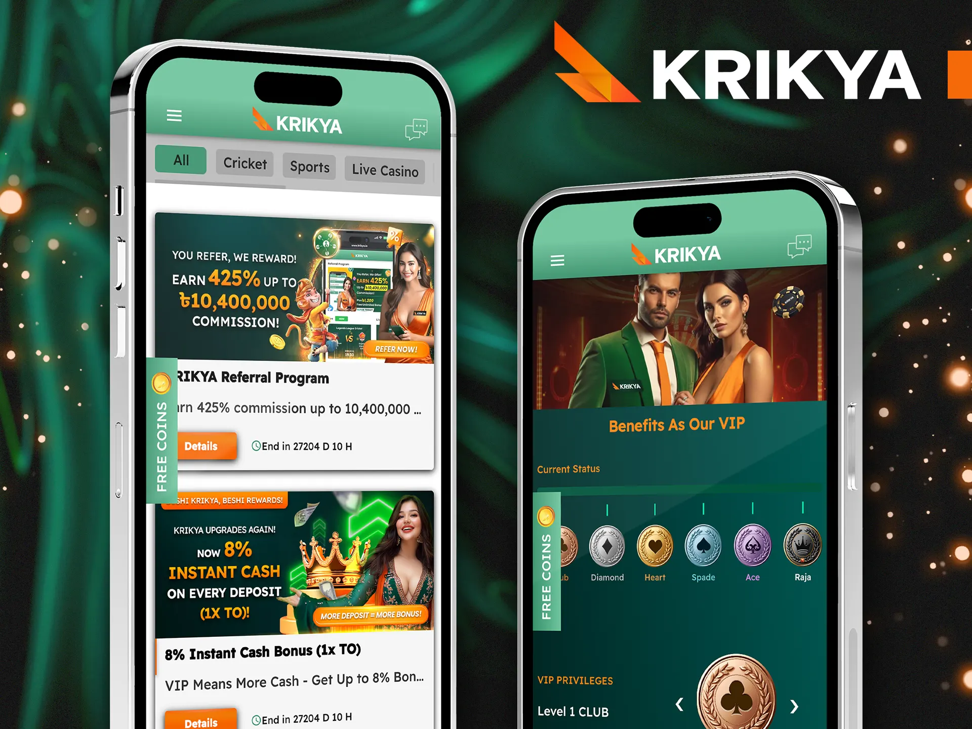 Enjoy a variety of gaming options at Krikya.