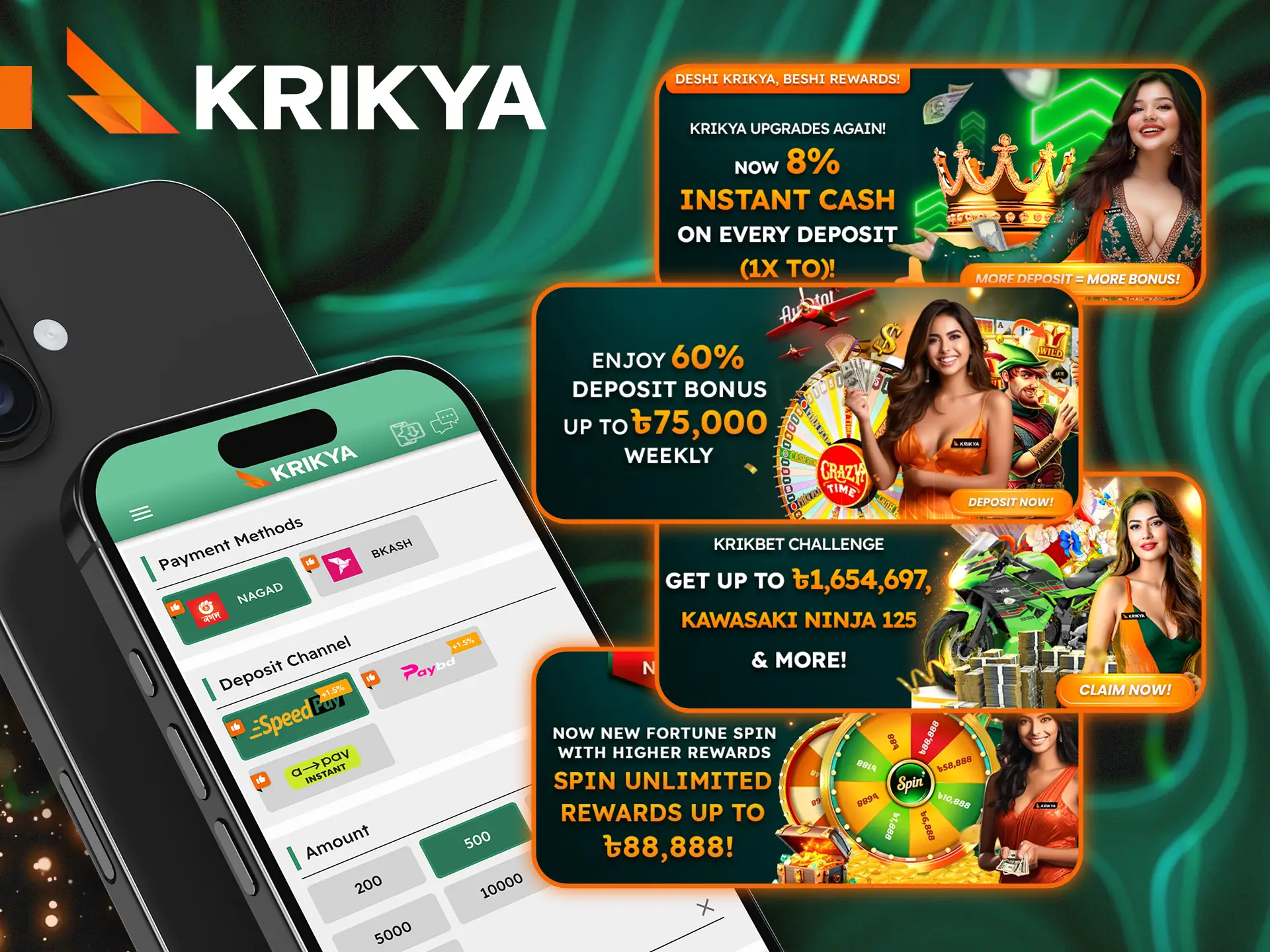 Maximize your deposit with Krikya’s bonus.