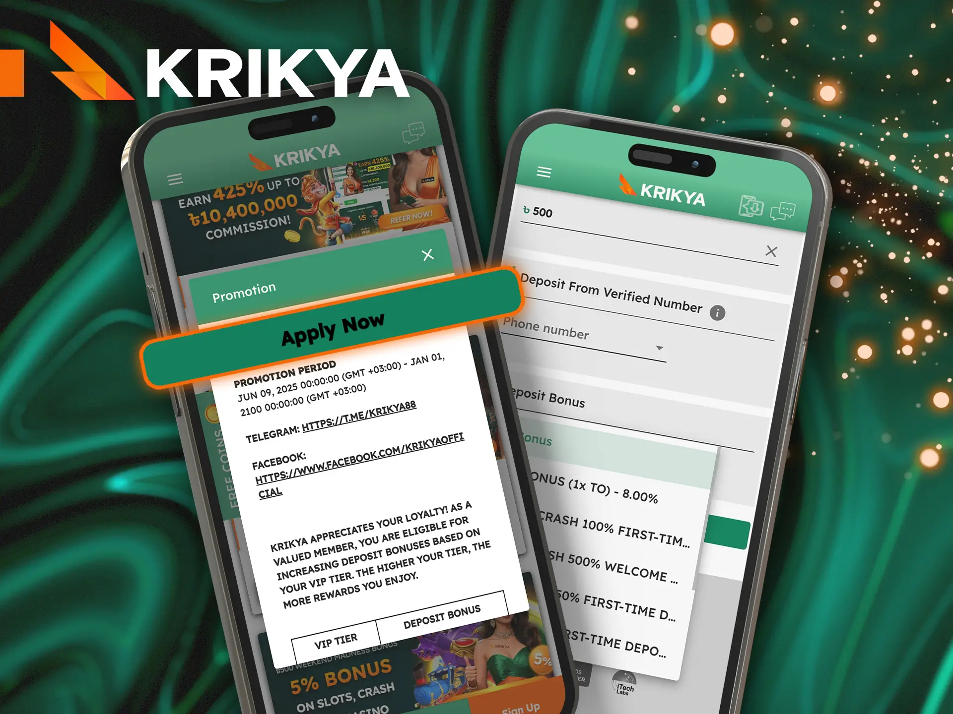 Follow these steps to claim your Krikya bonus.