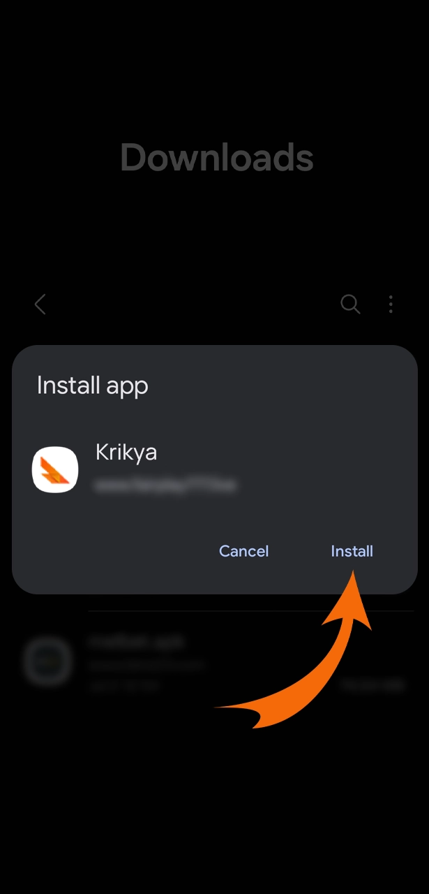 Complete the Krikya installation and open the app to start playing.