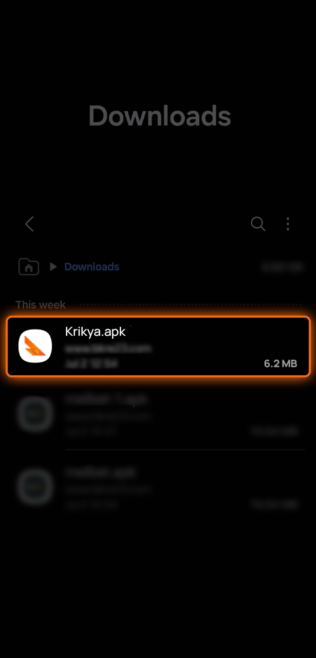 Run the downloaded Krikya file and continue with the app installation.