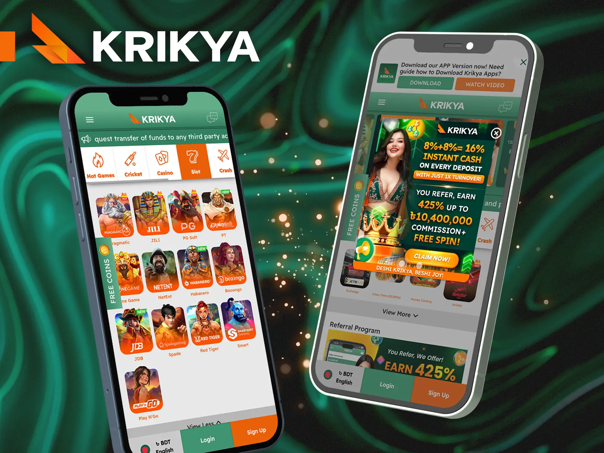 Use the Krikya mobile version for quick access.