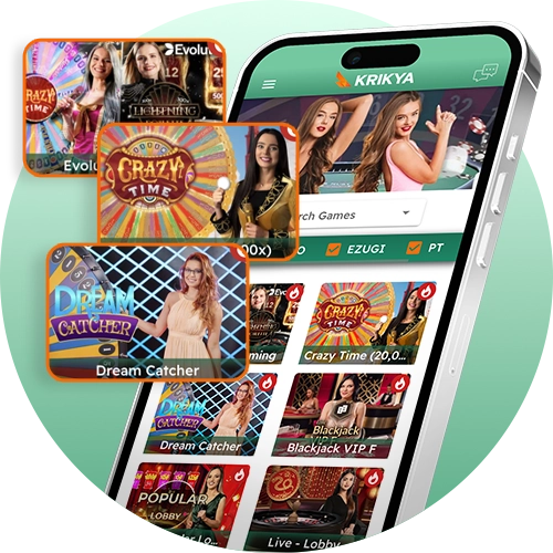 Immerse yourself in exciting live games with Krikya.