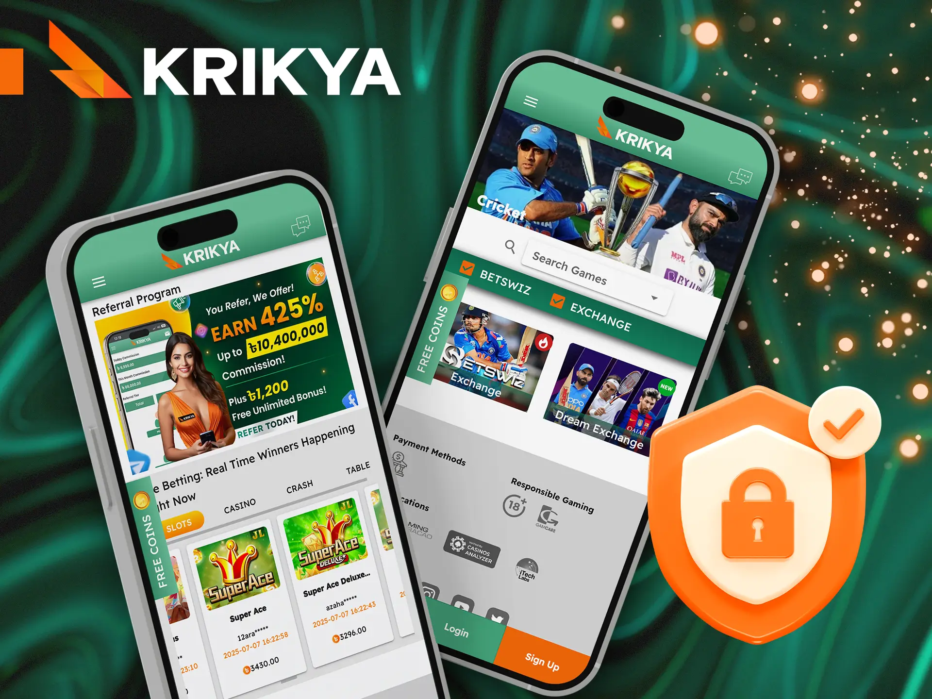 Your data is safe with Krikya app, enjoy secure gaming.
